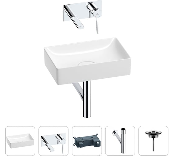 Раковина для ванной Wellsee Pure BY в наборе 4в1 201002566