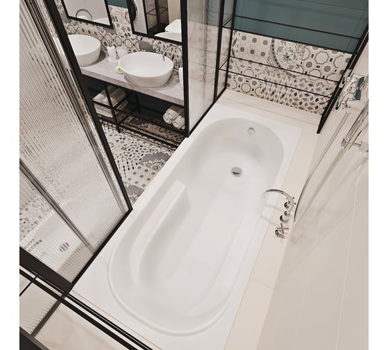Акриловая ванна 150х75 с каркасом Lavinia Boho Bristol в наборе 2 в 1 S1-35020050