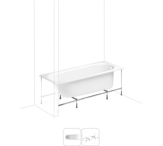Акриловая ванна 150х70 с каркасом Lavinia Boho Biore в наборе 2 в 1 S1-35010050 1