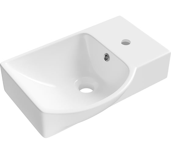 Маленькая раковина в ванную комнату или туалет Wellsee WC Area : подвесная или накладная, ширина умывальника 45 см, цвет глянцевый белый 151807000