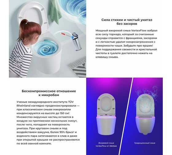 Безободковый подвесной унитаз Wellsee Eclatant 182615001
