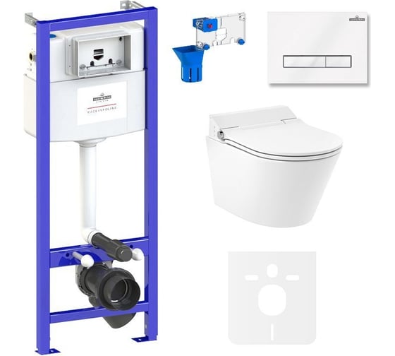 Инсталляция с умным подвесным унитазом Lavinia Boho Smart V-Clean в комплекте 7 в 1 87561183