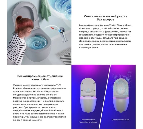 Безободковый подвесной унитаз Wellsee Chalice Perfection 182610001