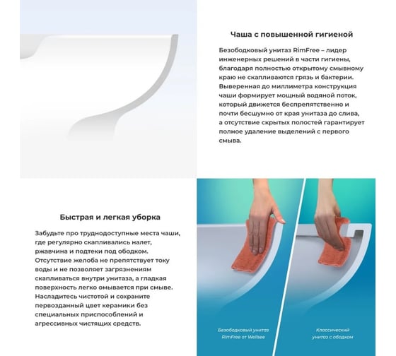 Безободковый подвесной унитаз Wellsee Chalice Perfection 182610001