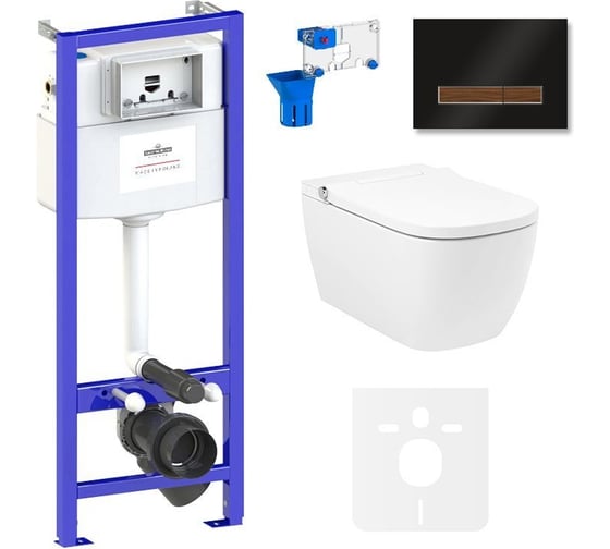 Инсталляция с умным подвесным унитазом Lavinia Boho Smart V-Clean в комплекте 7 в 1 87561136