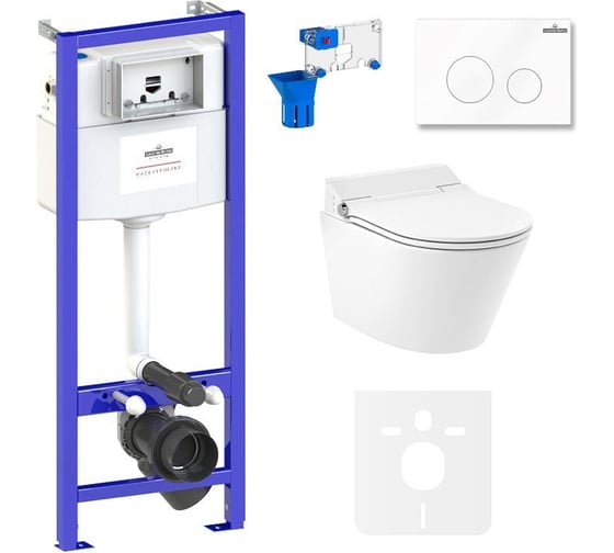 Инсталляция с умным подвесным унитазом Lavinia Boho Smart V-Clean в комплекте 7 в 1 87561179