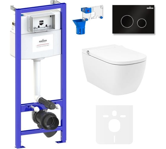 Инсталляция с умным подвесным унитазом Lavinia Boho Smart V-Clean в комплекте 7 в 1 87561124