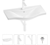 Раковина для ванной Wellsee Bisouв наборе 4 в 1 201003655