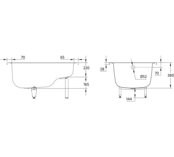 Ванна стальная Sanitana BLB 105х70Europa Mini S30001557000000 (B05E22001) S30001557000000_B05E22001