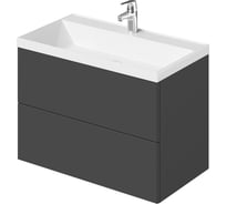 Подвесная тумба с раковиной ИТАНА icon 80 800x451x588 Графит 4657784358511