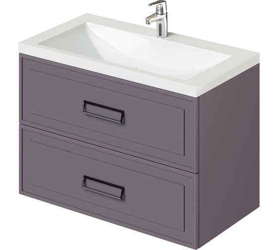 Подвесная тумба с раковиной ИТАНА pino 90 903x482x640 Блэкберри 4657792957768