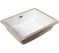 Раковина встраиваемая под столешницу BOND прямоугольная, белая, с переливом S99-500