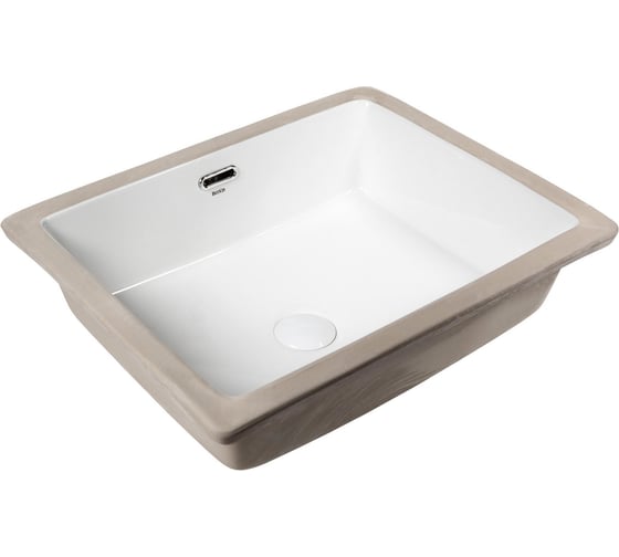 Раковина встраиваемая под столешницу BOND прямоугольная, белая, с переливом S99-500 1