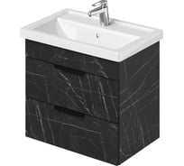 Подвесная тумба с раковиной IKA alta 60 610x407x530 Камень Пьетра Гриджиа черный 4657810330122