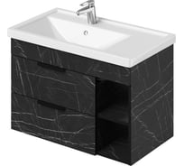 Подвесная тумба с раковиной IKA левая alta 80 810x453x540 Камень Пьетра Гриджиа черный 4657810330177