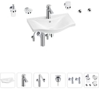 Раковина для ванной Wellsee Bisouв наборе 9 в 1 201007191