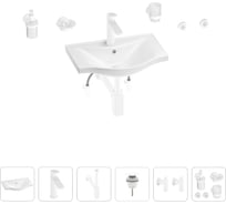 Раковина для ванной Wellsee Bisouв наборе 9 в 1 201007115
