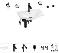 Раковина для ванной Wellsee Bisouв наборе 9 в 1 201007142