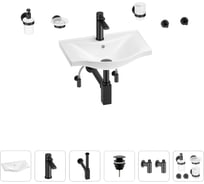 Раковина для ванной Wellsee Bisouв наборе 9 в 1 201007117