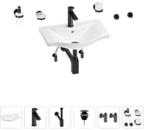 Раковина для ванной Wellsee Bisouв наборе 9 в 1 201007162