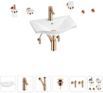 Раковина для ванной Wellsee Bisouв наборе 9 в 1 201007109