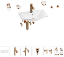 Раковина для ванной Wellsee Bisouв наборе 9 в 1 201007144