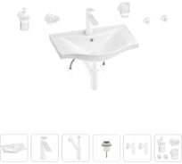 Раковина для ванной Wellsee Bisouв наборе 9 в 1 201007155