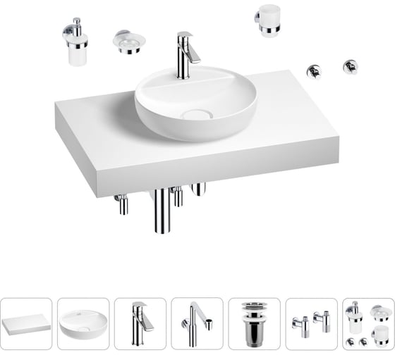 Комплект мебели для ванной комнаты с раковиной Wellsee Genuine Tree 201016631 1