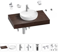 Комплект мебели для ванной комнаты с раковиной Wellsee Genuine Tree 201016621