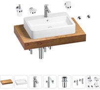 Комплект мебели для ванной комнаты Wellsee Genuine Tree с раковиной 201018051