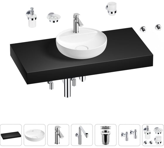 Комплект мебели для ванной комнаты с раковиной Wellsee Genuine Tree 201016701 1