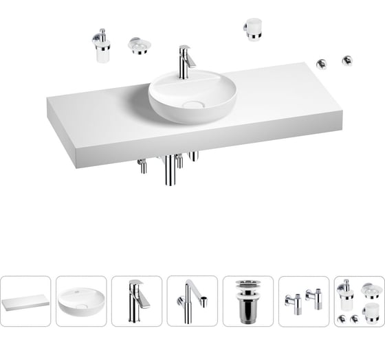 Комплект мебели для ванной комнаты с раковиной Wellsee Genuine Tree 201016751 1