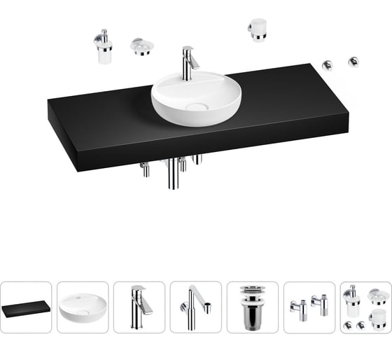 Комплект мебели для ванной комнаты с раковиной Wellsee Genuine Tree 201016761 1