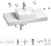 Комплект мебели для ванной комнаты с раковиной Wellsee Genuine Tree 201018371