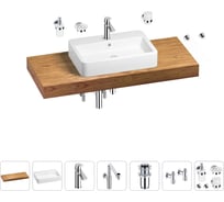 Комплект мебели для ванной комнаты Wellsee Genuine Tree с раковиной 201018171