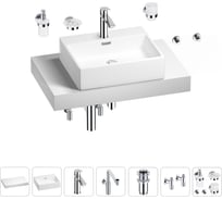 Комплект мебели для ванной комнаты Wellsee Genuine Tree с раковиной 201018551