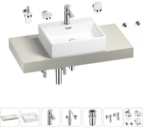 Комплект мебели для ванной комнаты с раковиной Wellsee Genuine Tree 201018571