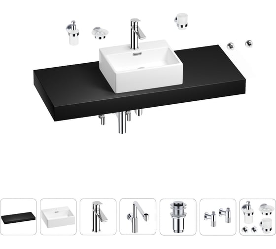 Комплект мебели для ванной комнаты Wellsee Genuine Tree с раковиной 201018441 1