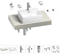 Комплект мебели для ванной комнаты с раковиной Wellsee Genuine Tree 201018271