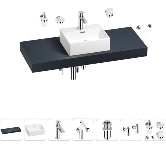 Комплект мебели для ванной комнаты с раковиной Wellsee Genuine Tree 201018401 1