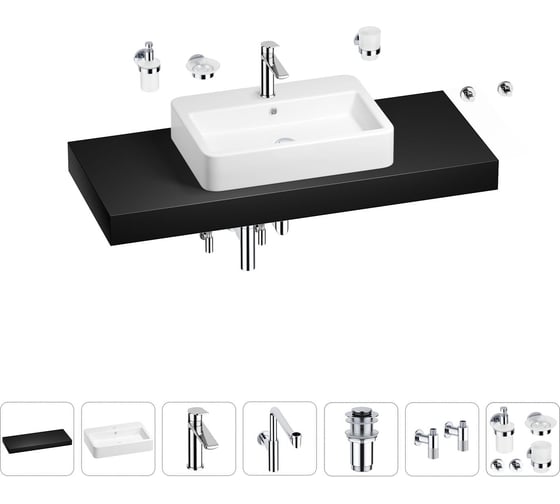 Комплект мебели для ванной комнаты Wellsee Genuine Tree с раковиной 201018201 1