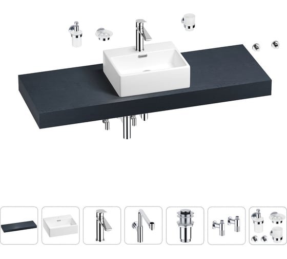 Комплект мебели для ванной комнаты Wellsee Genuine Tree с раковиной 201018461 1