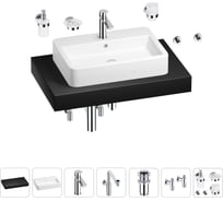 Комплект мебели для ванной комнаты с раковиной Wellsee Genuine Tree 201018081