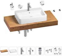 Комплект мебели для ванной комнаты Wellsee Genuine Tree с раковиной 201018111
