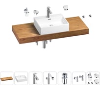 Комплект мебели для ванной комнаты Wellsee Genuine Tree с раковиной 201018651