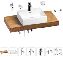 Комплект мебели для ванной комнаты Wellsee Genuine Tree с раковиной 201018591