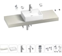 Комплект мебели для ванной комнаты с раковиной Wellsee Genuine Tree 201018691