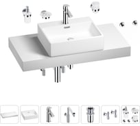 Комплект мебели для ванной комнаты с раковиной Wellsee Genuine Tree 201018611