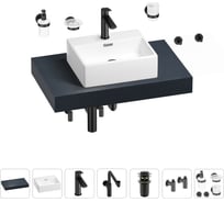 Комплект мебели для ванной комнаты Wellsee Genuine Tree с раковиной 201018282