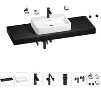 Комплект мебели для ванной комнаты Wellsee Genuine Tree с раковиной 201018262